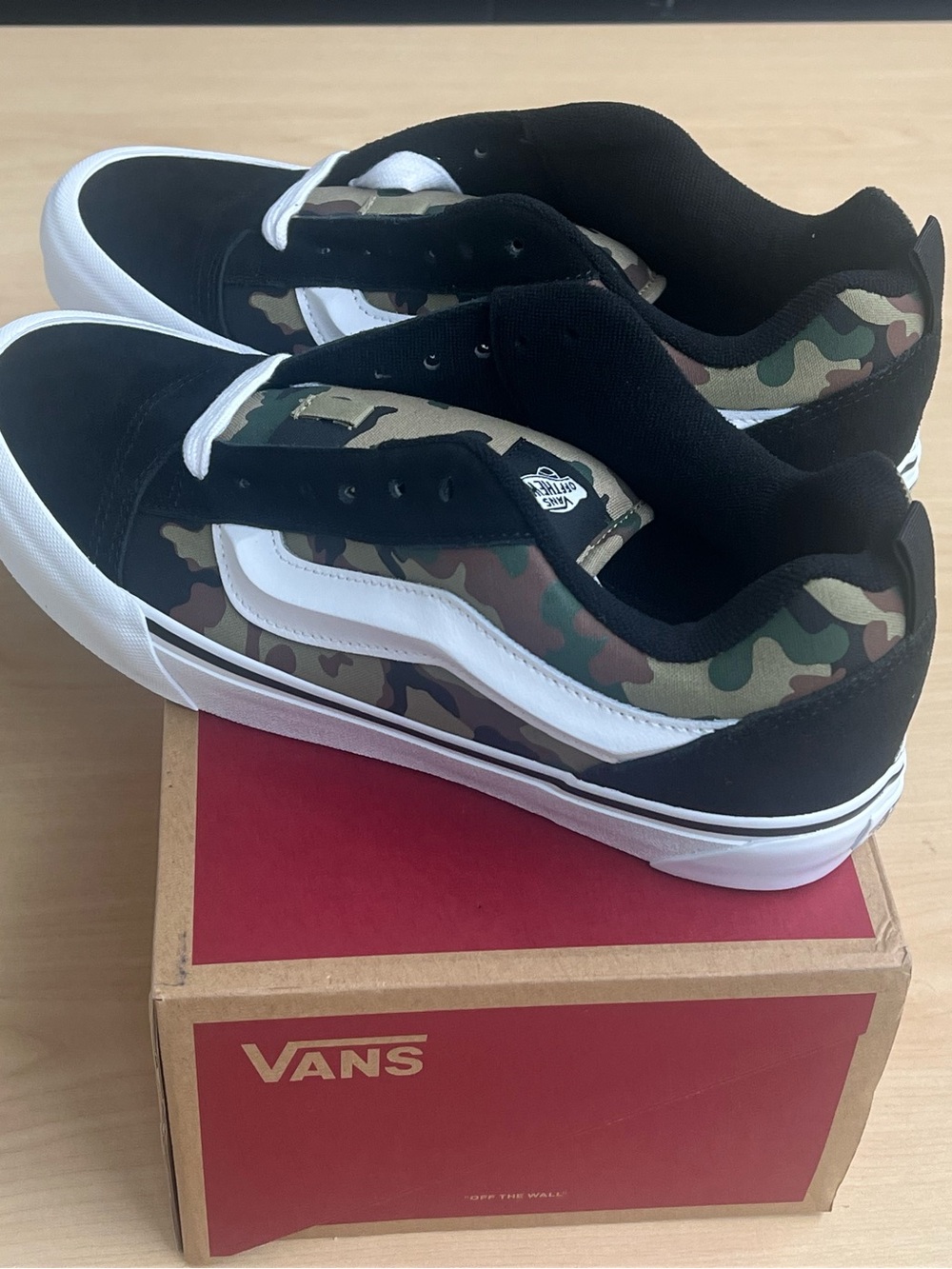 Vans Knu Skool Camouflage Black White Skate Shoes - Picture 2 of 5